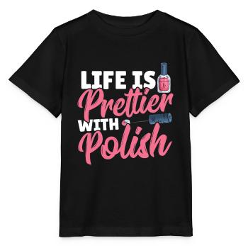 La vie est plus belle avec la laque Nail Tech - T-shirt bio MINI CREATOR Stanley/Stella Enfant - noir - Devant - Mikhail (115cm)