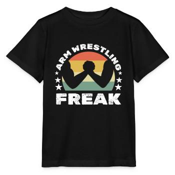 Armdrücken Freak Armdrücker - Stanley/Stella Kinder T-Shirt MINI CREATOR  - Schwarz - Vorne - Mikhail (115cm)