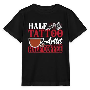 Mi-tatoueur mi-tatoueur de café - T-shirt bio MINI CREATOR Stanley/Stella Enfant - noir - Devant - Mikhail (115cm)