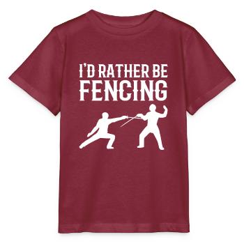 I'd Rather Be Fencing Fencing Foil - Stanley/Stella MINI CREATOR Kids’ T-Shirt - burgundy - Front - Kain (125cm)