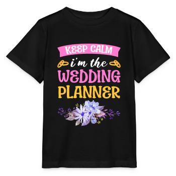 Keep Calm I'm The Wedding Planner Wedding Planner - Stanley/Stella Kinder T-Shirt MINI CREATOR  - Schwarz - Vorne - Mikhail (115cm)