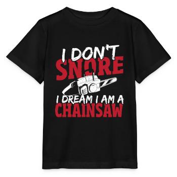 Lumberjack Forest Chain Saw Chainsaw Drawing - Stanley/Stella MINI CREATOR Kids’ T-Shirt - black - Front - Mikhail (115cm)