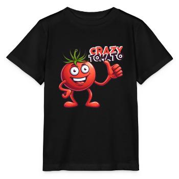 Crazy Veggies: Tomato with Thumbs Up - Stanley/Stella Kinder T-Shirt MINI CREATOR  - Schwarz - Vorne - Mikhail (115cm)