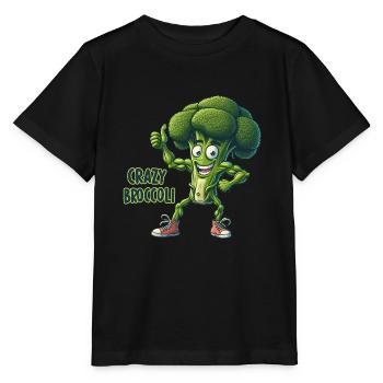 Légumes fous : Brocoli Calisthenics Pro Thumbs Up - T-shirt bio MINI CREATOR Stanley/Stella Enfant - noir - Devant - Mikhail (115cm)