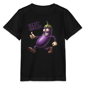 Légumes fous : Aubergine Poilu Power Walker - T-shirt bio MINI CREATOR Stanley/Stella Enfant - noir - Devant - Mikhail (115cm)