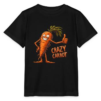 Crazy Veggies: Carrot Thumbs Up - Stanley/Stella Kinder T-Shirt MINI CREATOR  - Schwarz - Vorne - Mikhail (115cm)