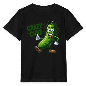 Crazy Veggies Hairy Cuke Thumbs Up - Stanley/Stella MINI CREATOR Kids’ T-Shirt - black - Front - Mikhail (115cm)