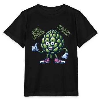 Crazy Veggies: Artichoke Gang Thumbs Up - Stanley/Stella Kinder T-Shirt MINI CREATOR  - Schwarz - Vorne - Mikhail (115cm)