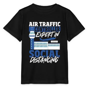 Radar Aircraft Airport Air Traffic Controller - Stanley/Stella MINI CREATOR Kids’ T-Shirt - black - Front - Mikhail (115cm)