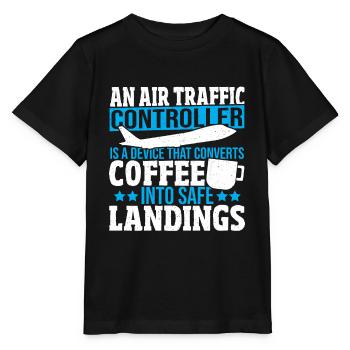 Costume de contrôleur de la circulation aérienne de piste d’aviation de piste de trafic aérien - T-shirt bio MINI CREATOR Stanley/Stella Enfant - noir - Devant - Mikhail (115cm)