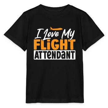 Aviation Compagnie aérienne Équipage J’aime mon - T-shirt bio MINI CREATOR Stanley/Stella Enfant - noir - Devant - Mikhail (115cm)