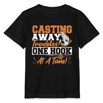 Fischer Kajak Fischen Shirt für Angler, die alles - Stanley/Stella Kinder T-Shirt MINI CREATOR  - Schwarz - Vorne - Mikhail (115cm)