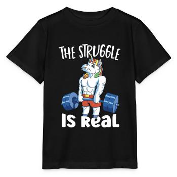 Haltères de banc de soulevé de terre Licorne Soulevé de terre - T-shirt bio MINI CREATOR Stanley/Stella Enfant - noir - Devant - Mikhail (115cm)