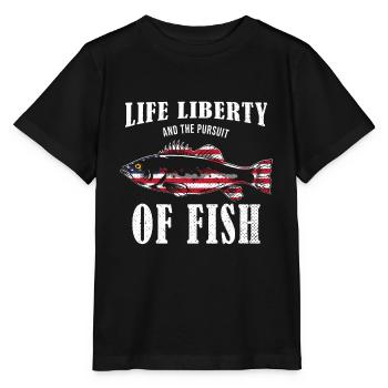Life Liberty & The Pursuit Of Fish USA Fishing - Stanley/Stella MINI CREATOR Kids’ T-Shirt - black - Front - Mikhail (115cm)