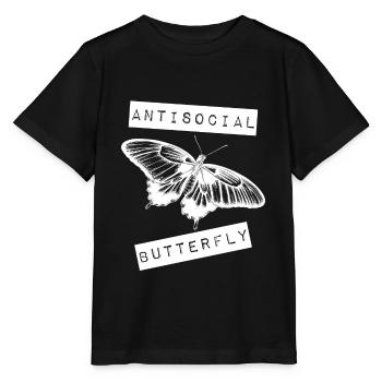 Antisozialer Schmetterling Introvertierter Jahrgang - Stanley/Stella Kinder T-Shirt MINI CREATOR  - Schwarz - Vorne - Mikhail (115cm)