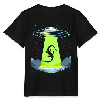 Drôle Loch Ness Monster Nessie Alien Abduction OVNI - T-shirt bio MINI CREATOR Stanley/Stella Enfant - noir - Devant - Mikhail (115cm)