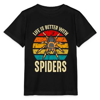 Das Leben ist besser mit Spiders Arachnid Besitzer - Stanley/Stella Kinder T-Shirt MINI CREATOR  - Schwarz - Vorne - Mikhail (115cm)