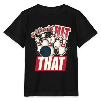 Je frapperais ce drôle de bowling retro bowler - T-shirt bio MINI CREATOR Stanley/Stella Enfant - noir - Devant - Mikhail (115cm)