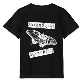 Antisozialer Schmetterling Introvertierter Jahrgang - Stanley/Stella Kinder T-Shirt MINI CREATOR  - Schwarz - Vorne - Mikhail (115cm)