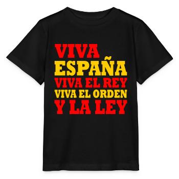 viva españa viva el rey viva el orden y la ley - Stanley/Stella Kinder T-Shirt MINI CREATOR  - Schwarz - Vorne - Mikhail (115cm)