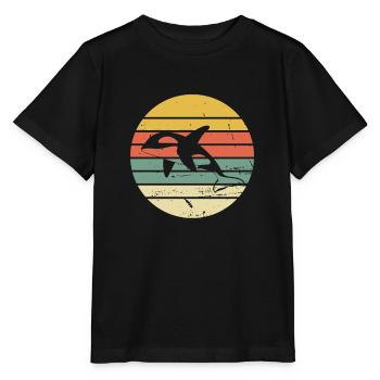 Épaulard orque rétro - T-shirt bio MINI CREATOR Stanley/Stella Enfant - noir - Devant - Mikhail (115cm)