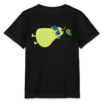 Poire - bains de soleil avec lunettes de soleil - T-shirt bio MINI CREATOR Stanley/Stella Enfant - noir - Devant - Mikhail (115cm)