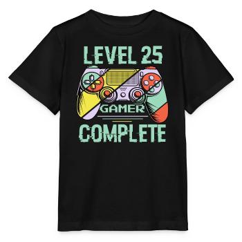 Level 25 Abschließen 25 Jahre Gamer Level 25 Abschließen - Stanley/Stella Kinder T-Shirt MINI CREATOR  - Schwarz - Vorne - Mikhail (115cm)
