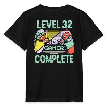 Level 32 Abgeschlossen 32 Jahre alter Spieler Level 32 Abgeschlossen - Stanley/Stella Kinder T-Shirt MINI CREATOR  - Schwarz - Vorne - Mikhail (115cm)