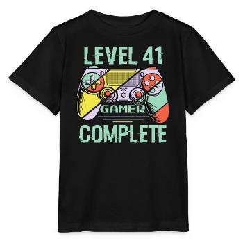 Level 41 Abgeschlossen 41 Jahre alter Spieler Level 41 abgeschlossen - Stanley/Stella Kinder T-Shirt MINI CREATOR  - Schwarz - Vorne - Mikhail (115cm)