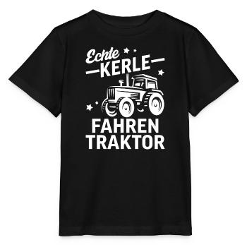 Echte Kerle Fahren Traktor für Landwirte - Stanley/Stella Kinder T-Shirt MINI CREATOR  - Schwarz - Vorne - Mikhail (115cm)