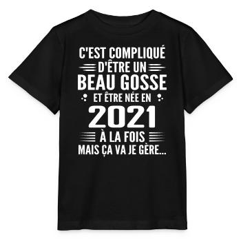 Toujours Beau Gosse 2021 Geburtstagsgeschenk 2021 - Stanley/Stella Kinder T-Shirt MINI CREATOR  - Schwarz - Vorne - Mikhail (115cm)