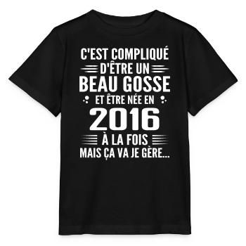 Toujours Beau Gosse 2016 Geburtstagsgeschenk 2016 - Stanley/Stella Kinder T-Shirt MINI CREATOR  - Schwarz - Vorne - Mikhail (115cm)