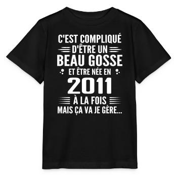Toujours Beau Gosse 2011 Geburtstagsgeschenk 2011 - Stanley/Stella Kinder T-Shirt MINI CREATOR  - Schwarz - Vorne - Mikhail (115cm)