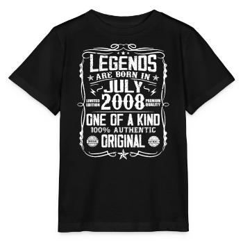 Né en Juillet 2008 Anniversaire 2008 Juillet 2008 - T-shirt bio MINI CREATOR Stanley/Stella Enfant - noir - Devant - Mikhail (115cm)