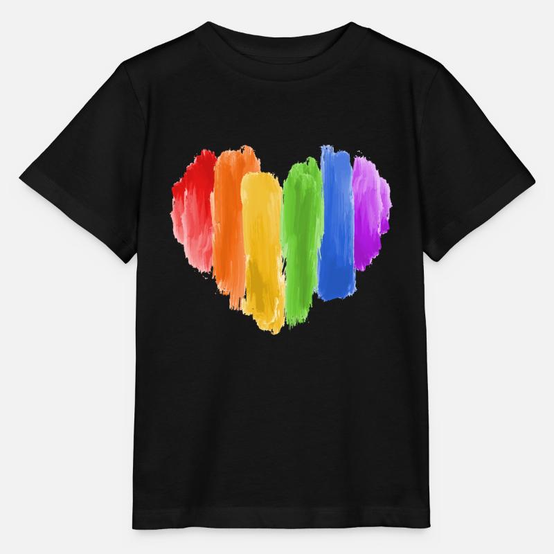 Regenbogen LGBT Herz Gay Pride Csd - Stanley/Stella Kinder T-Shirt MINI CREATOR  - Schwarz