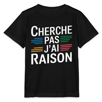 Cherche pas j'ai raison - T-shirt bio MINI CREATOR Stanley/Stella Enfant - noir - Devant - Mikhail (115cm)