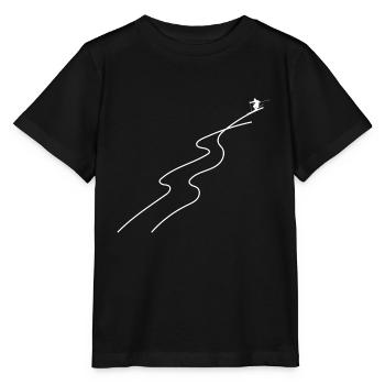 Skier on the slopes, minimalism, white - Stanley/Stella MINI CREATOR Kids’ T-Shirt - black - Front - Mikhail (115cm)