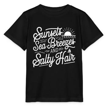 Strand Urlaub | Salty Sea breeze - Stanley/Stella Kinder T-Shirt MINI CREATOR  - Schwarz - Vorne - Mikhail (115cm)