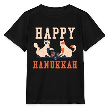 Katzen Jüdischer Weihnachtsjude Glückliches Chanukka - Stanley/Stella Kinder T-Shirt MINI CREATOR  - Schwarz - Vorne - Mikhail (115cm)