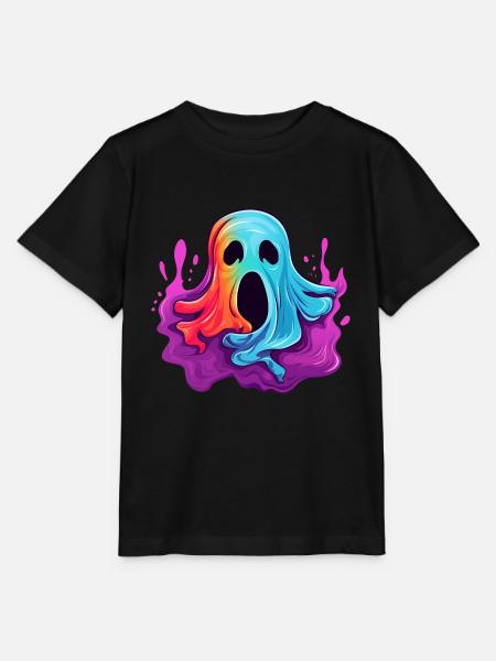 Bunter Halloween Geist - Stanley/Stella Kinder T-Shirt MINI CREATOR - Schwarz