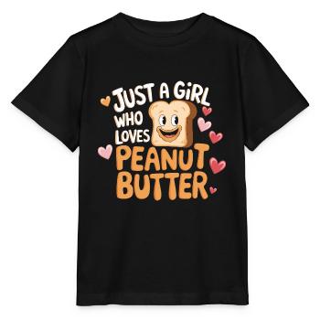Just a girl who loves Peanut Butter - Stanley/Stella Kinder T-Shirt MINI CREATOR  - Schwarz - Vorne - Mikhail (115cm)