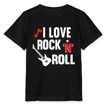 I Love Rock‘N‘Roll - Stanley/Stella Kinder T-Shirt MINI CREATOR  - Schwarz - Vorne - Mikhail (115cm)