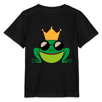 Frog frog prince with glasses crown - Stanley/Stella MINI CREATOR Kids’ T-Shirt - black - Front - Mikhail (115cm)