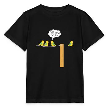 Der hat WLAN - Stanley/Stella Kinder T-Shirt MINI CREATOR  - Schwarz - Vorne - Mikhail (115cm)
