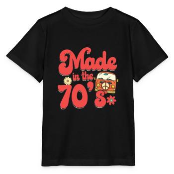 Made in the 70 s - seventies hippie retro - Stanley/Stella MINI CREATOR Kids’ T-Shirt - black - Front - Mikhail (115cm)