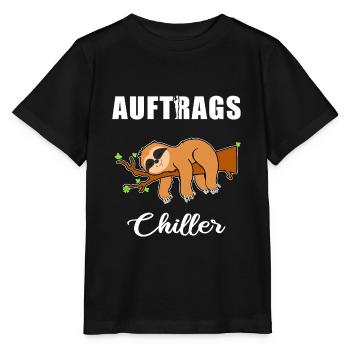Auftrags Chiller - Faultier Faulenzen Chillen - Stanley/Stella Kinder T-Shirt MINI CREATOR  - Schwarz - Vorne - Mikhail (115cm)