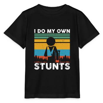 Je fais mes propres cascades accident sport accident VTT - T-shirt bio MINI CREATOR Stanley/Stella Enfant - noir - Devant - Mikhail (115cm)