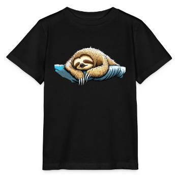 Official sleeping sloth sleeping shirt - Stanley/Stella MINI CREATOR Kids’ T-Shirt - black - Front - Mikhail (115cm)