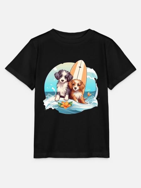 Zwei Surfhunde - Stanley/Stella Kinder T-Shirt MINI CREATOR - Schwarz