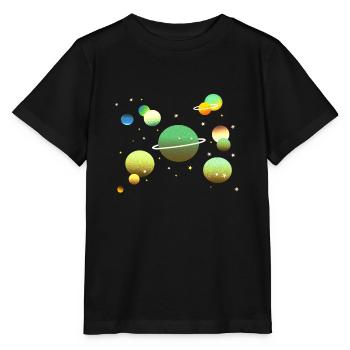 Weltraum Galaxie Planeten Sterne - Stanley/Stella Kinder T-Shirt MINI CREATOR  - Schwarz - Vorne - Mikhail (115cm)